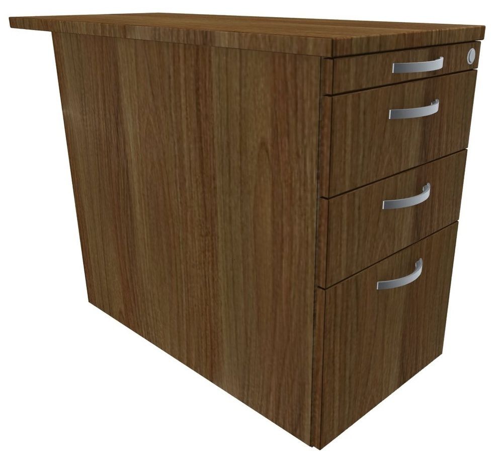 Standcontainer, Hängeregistratur, 2 Schubladen, Ordnungsfach, 720 x 438 x 800 (1.000) mm (HxBxT), Front Ahorn, Oberboden Ahorn, Korpus Ahorn