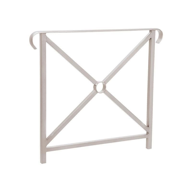 Geländer Kreuz und Kreis - 1.000 x 800 mm - flacher Handlauf - Farbe enzianblau - Außengeländer Systemgeländer