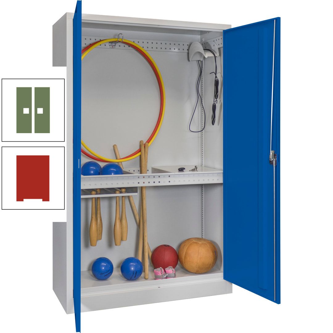 Sportschrank - Vollblechtüren - Variante 3 - 1.950x1.200x500 mm (HxBxT) - anthrazitgrau