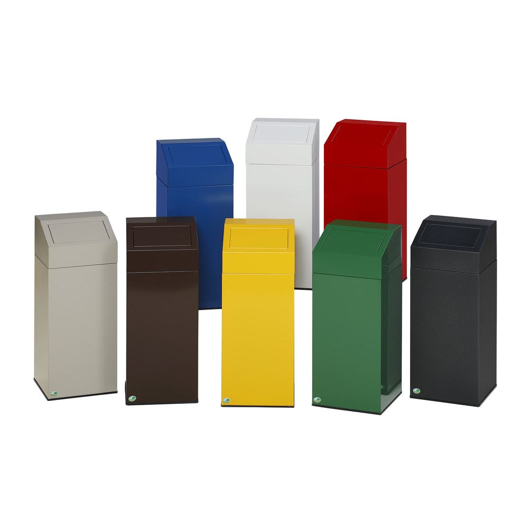 Wertstoffsammler - Volumen 47 l - 790 x 320 x 320 mm (H x B x T) - Farbe antik-silber