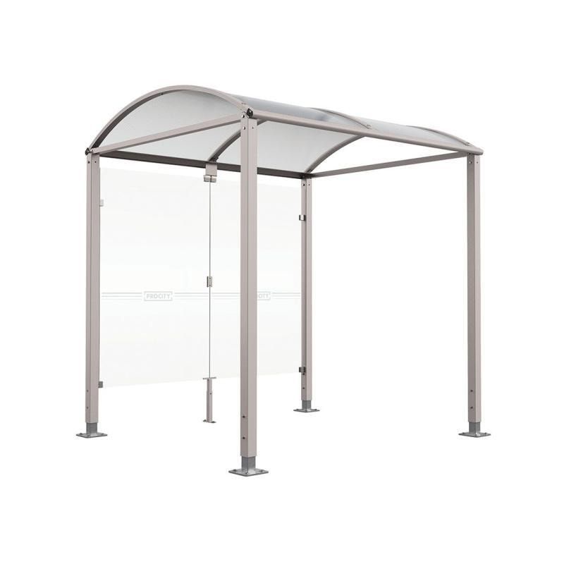 Fahrradunterstand, Fahrradüberdachung, Erweiterung, ESG, 2.635 x 2.500 x 2.090 mm (HxBxT), Bodenplatten, höhenverstellbar, Farbe enzianblau