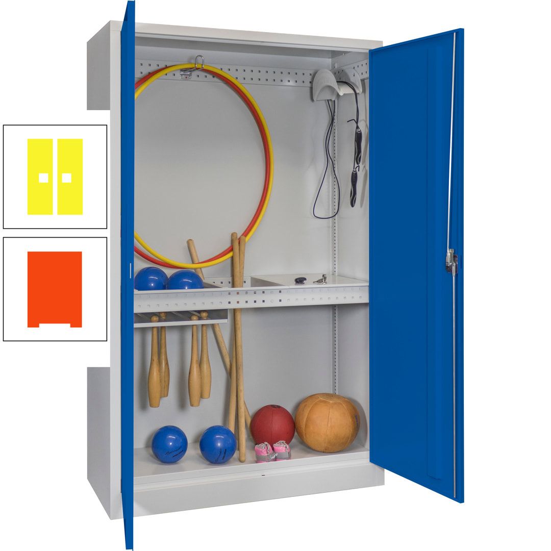 Sportschrank - Vollblechtüren - Variante 3 - 1.950x1.200x500 mm (HxBxT) - anthrazitgrau