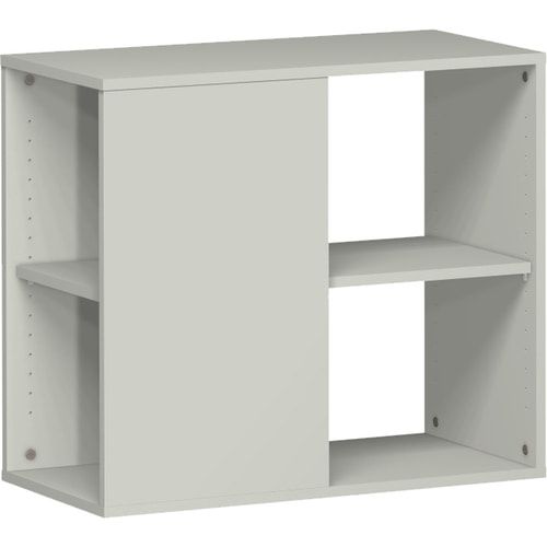 Anstellregal in Schreibtischhöhe, 2 Fächer, 2 Ordnerhöhen, Stellfüße, nivellierbar, 720 x 400 x 800 mm (HxBxT), 37 kg, Dekor Nussbaum