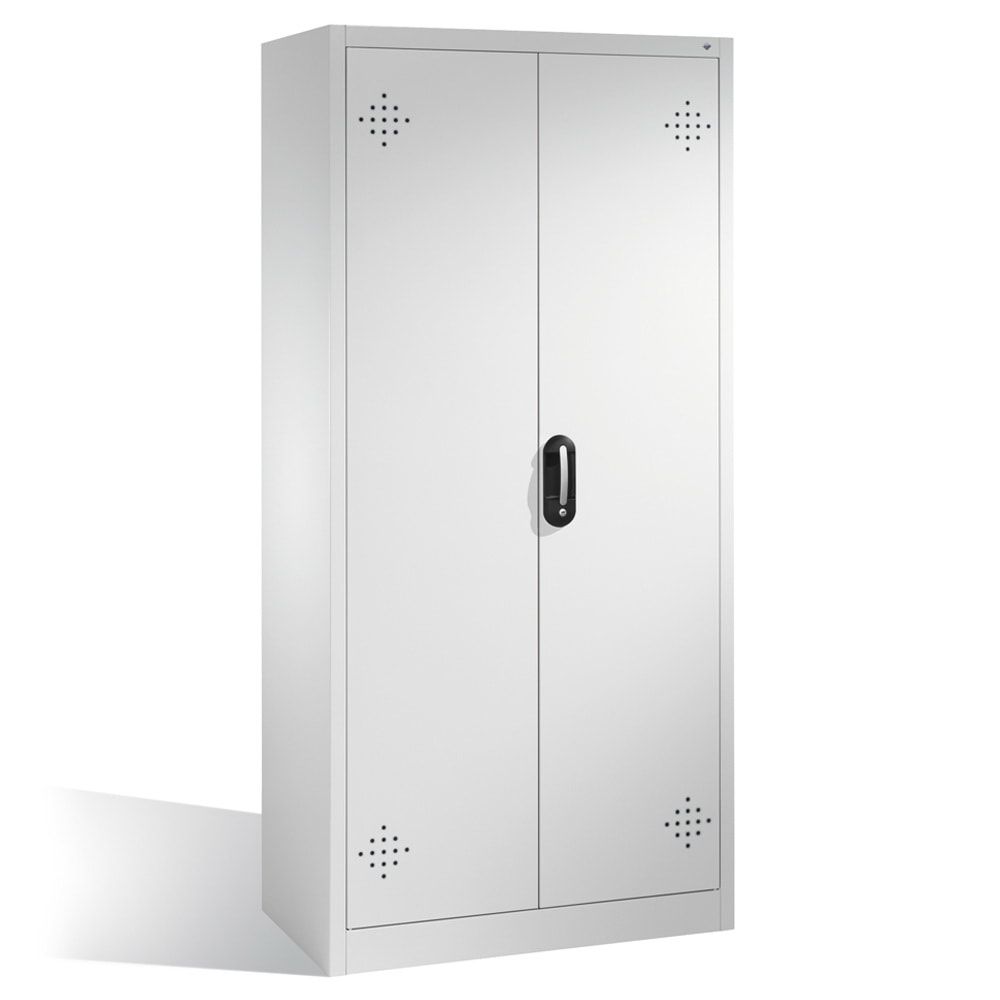 C+P Umweltschrank mit 4 Wannenböden, für wassergefährdende Stoffe, mit Flügeltüren, 1.950 x 930 x 500 mm (HxBxT), Farbe lichtgrau
