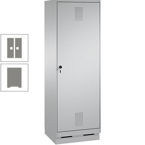 Doppel-Spind, Garderobenschrank, 1 Tür für 2 Abteile a 300 mm, Korpus anthrazitgrau, Türen anthrazitgrau, 1.800 x 600 x 500 mm (HxBxT)