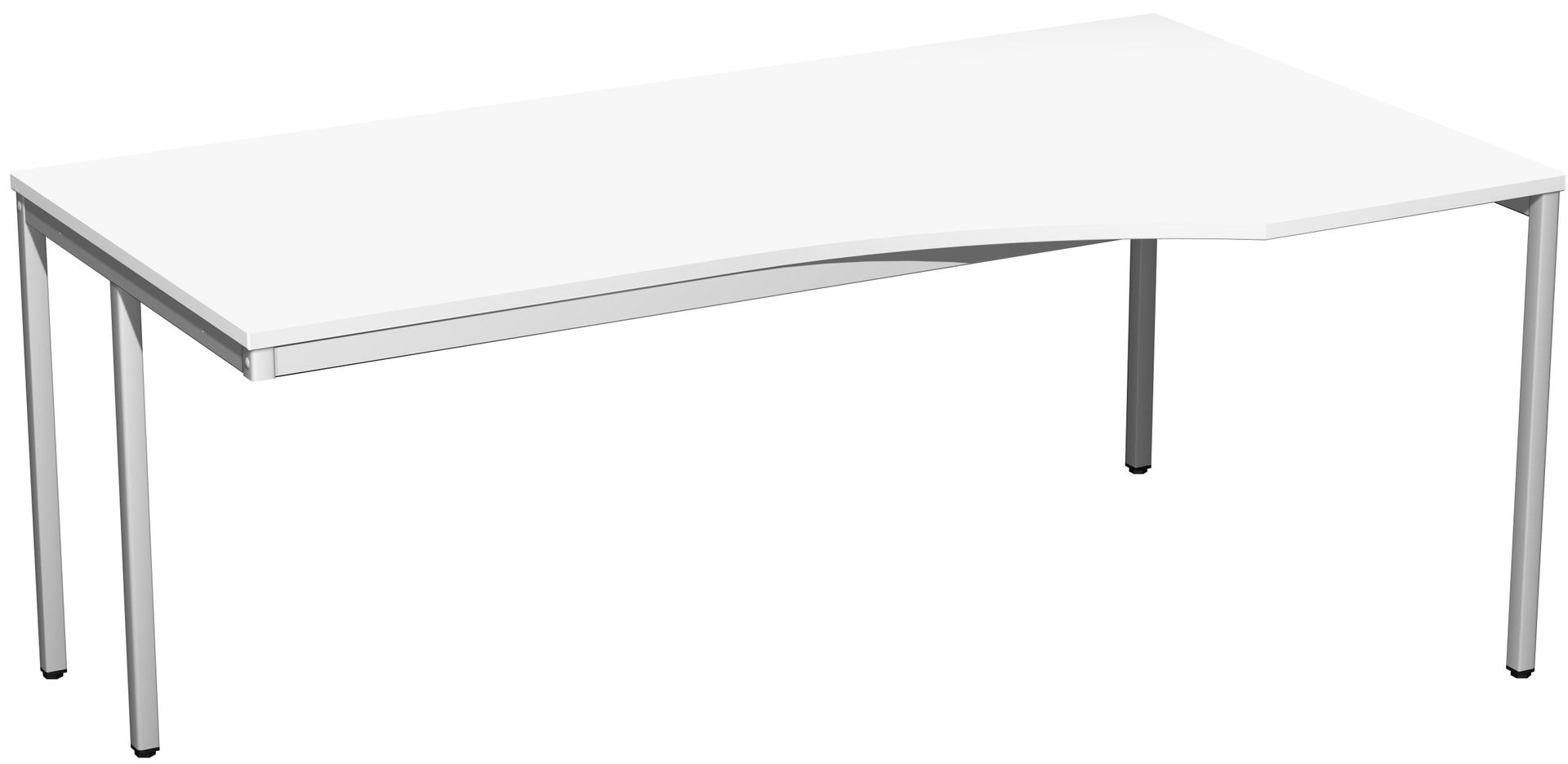 Schreibtisch - 4-Fuß Eco - Eckschreibtisch rechts - 720 x 1.800 x 1.000 mm (HxBxT) - Gestell lichtgrau - Ahorn