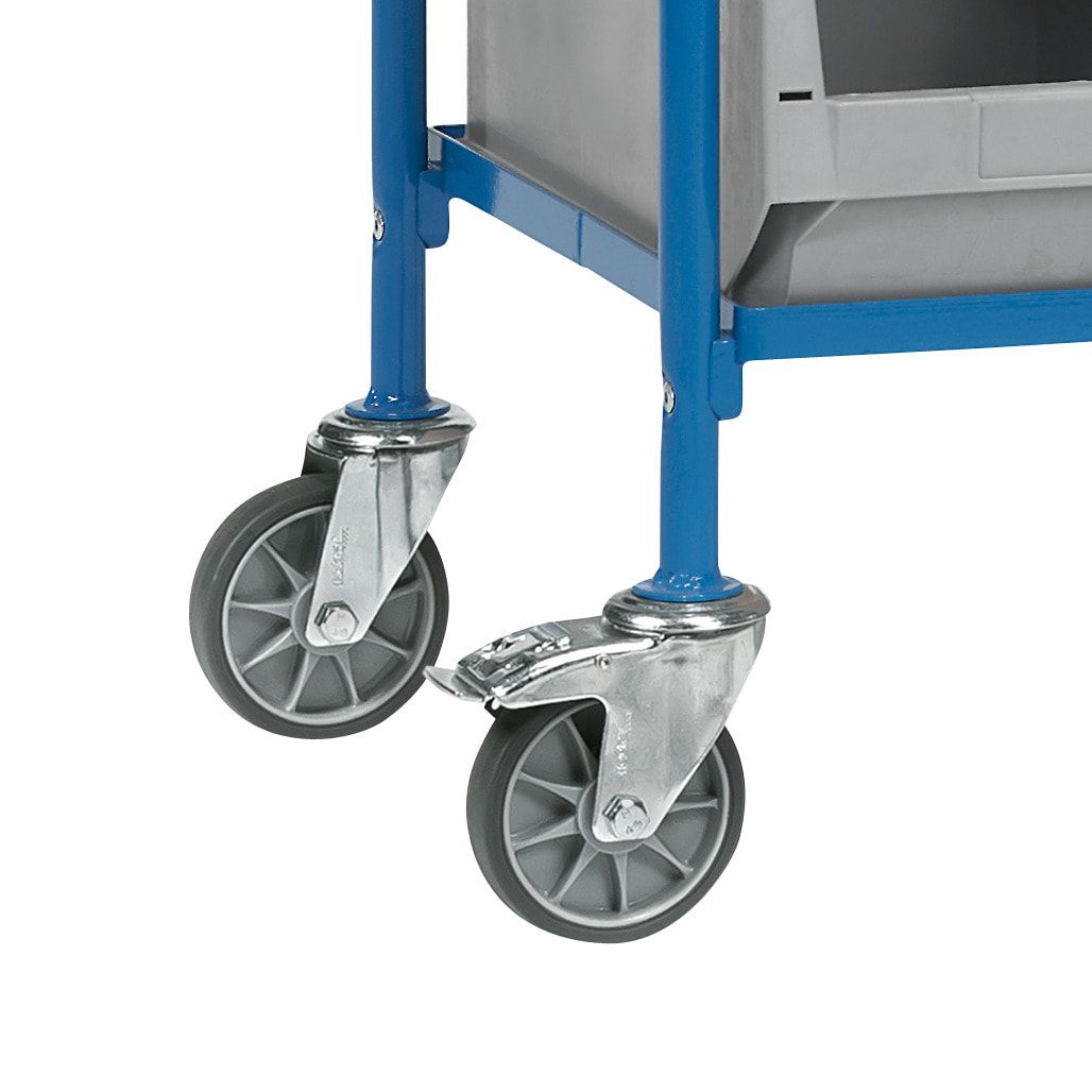 Fetra - Etagenwagen für 8 Sichtlagerkästen - 1.130 x 513 x 740 mm (HxBxT)