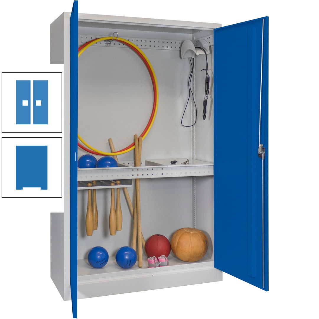 Sportschrank - Vollblechtüren - Variante 3 - 1.950x1.200x500 mm (HxBxT) - anthrazitgrau