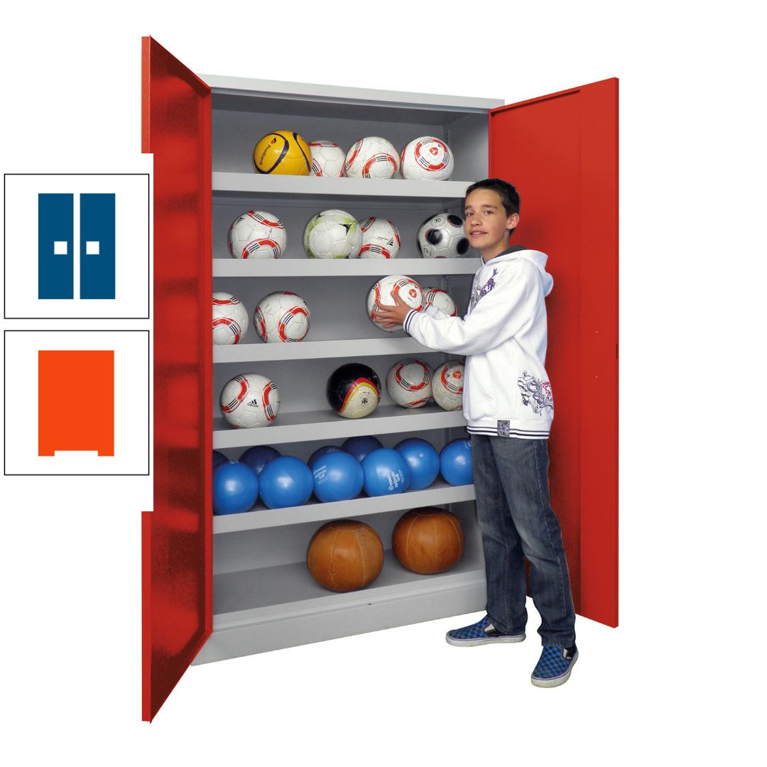 Ballschrank - Vollblechtüren - 5 Böden - 1.950x1.500x500 mm (HxBxT) - anthrazitgrau