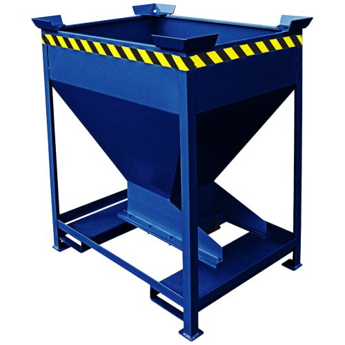 Eichinger Silobehälter, für Stapler und Kran, 300 Liter, Auslass, Dosier-Schiebeklappe, stapelbar, 1.190 x 850 x 1.100 mm (HxBxT), Farbe anthrazitgrau
