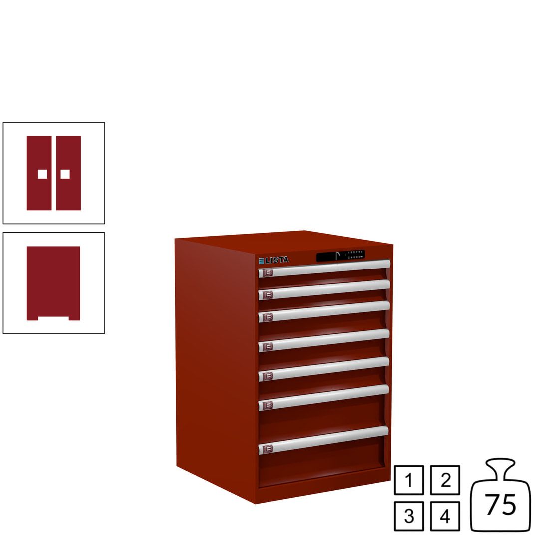 Lista Schubladenschrank - 14.252.010 - 850x564x572 mm (HxBxT) - 7 Schubladen - 75 kg - Key Lock - lichtblau (RAL 5012)
