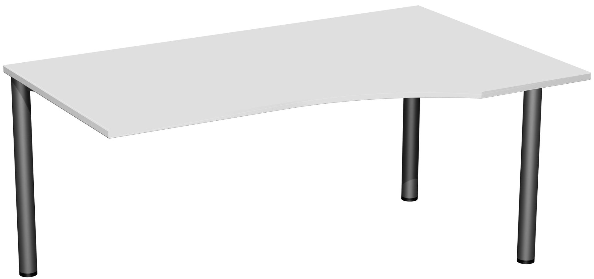 Eckschreibtisch - Ecke rechts - 4-Fuß Flex - 720 x 1.600 x 1.000 mm (HxBxT) - Gestell anthrazit - Ahorn