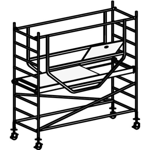 Fahrgerüst mit Ausleger - 2.490 x 1.580 x 720 mm (HxBxT) - Fahrbar - Hymer