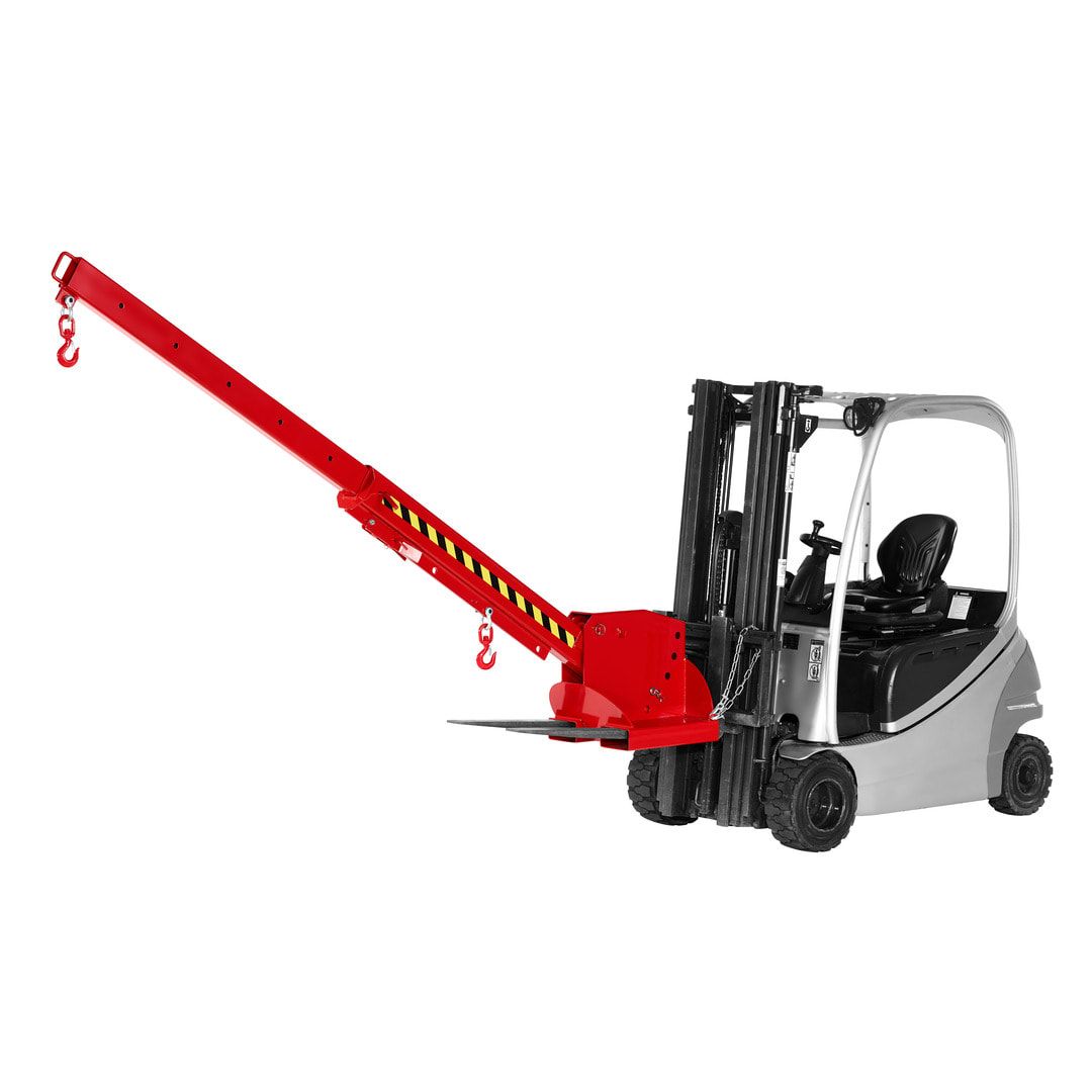 Kranarm für Gabelstapler - Traglast 1.000 - 5.000 kg - Länge 2.260 - 3.760 mm - höhenverstellbar - anthrazitgrau