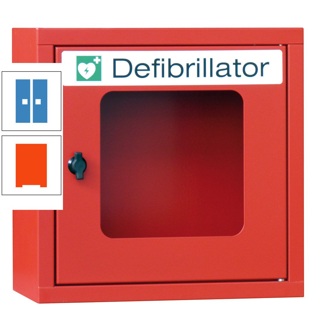Defibrillatorenschrank - 400 x 400 x 200 mm (HxBxT) - Sichtfenster - anthrazitgrau