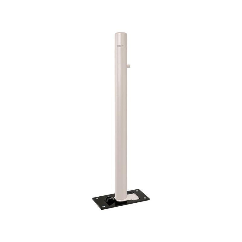 Klappbarer Pfosten mit Bogenkopf - 76 x 977 mm (DxH) - Überfahrhöhe 114 mm - Farbe enzianblau - Absperrpfosten
