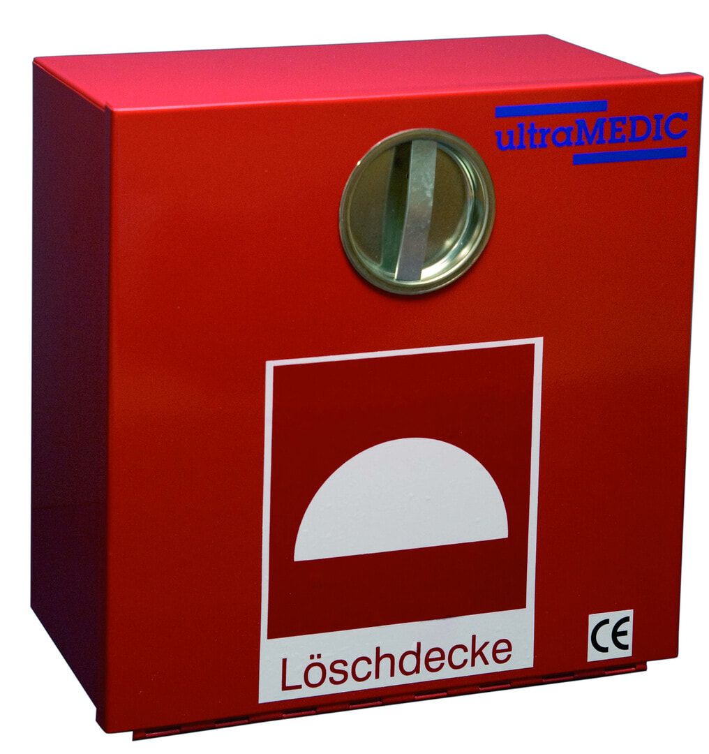 ultraMEDIC Löschdeckenbehälter, Feuerlöschdecke, ohne Inhalt, 300 x 300 x 125 mm (HxBxT), 2,6 kg, rot