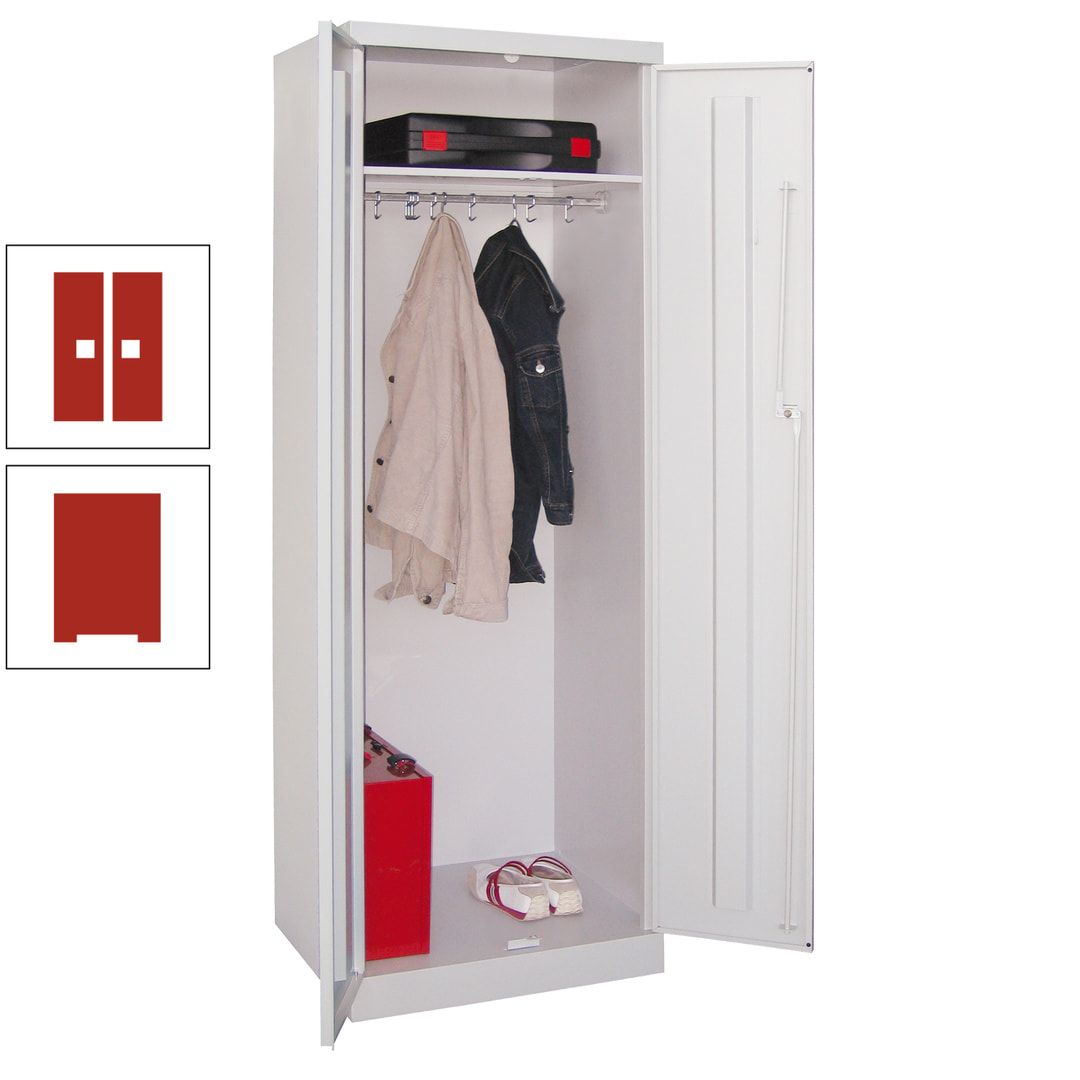 Garderobenschrank - 1 Fachboden - Kleiderstange - 1.800x600x500 mm (HxBxT) - Zylinderschloss - anthrazitgrau