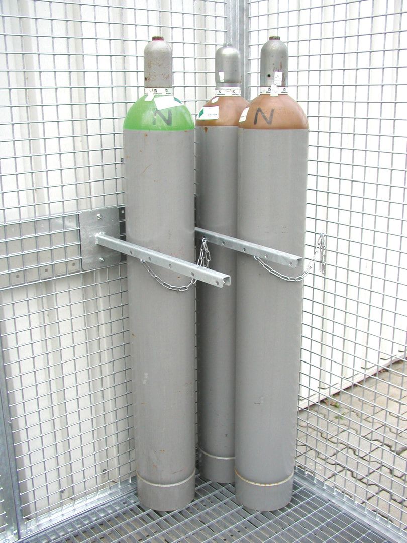Gasflaschencontainer - für 104 220-mm-Flaschen - Doppelflügeltor - Dach
