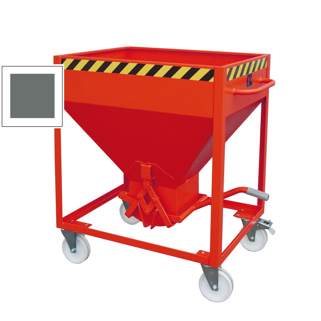 Silobehälter - 600 l - rollbar mit Scherenverschluss - 1.600 x 1.115 x 780 mm - feuerrot (RAL 3000)