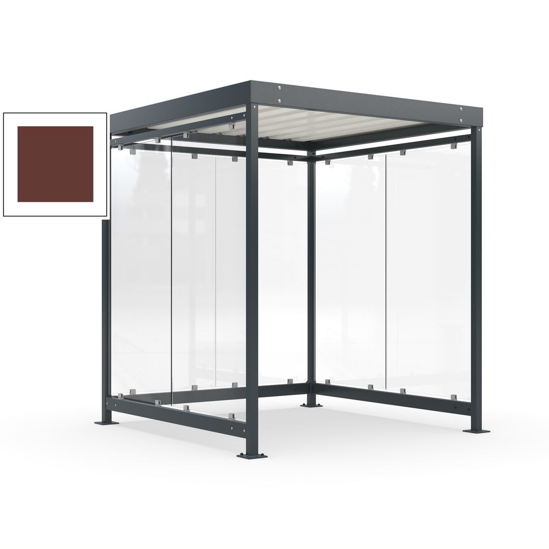 Raucherunterstand, Bushaltestelle, Bausatz, 6-7 Personen, 6 Wände, 2.510 x 2.165 x 2.165 mm (HxBxT), Achatgrau