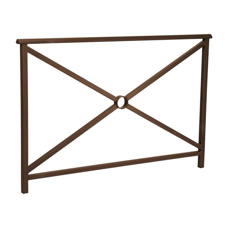 Geländer Kreuz und Kreis - 1.000 x 1.500 mm - abgerundeter Handlauf - Farbe enzianblau - Außengeländer Systemgeländer