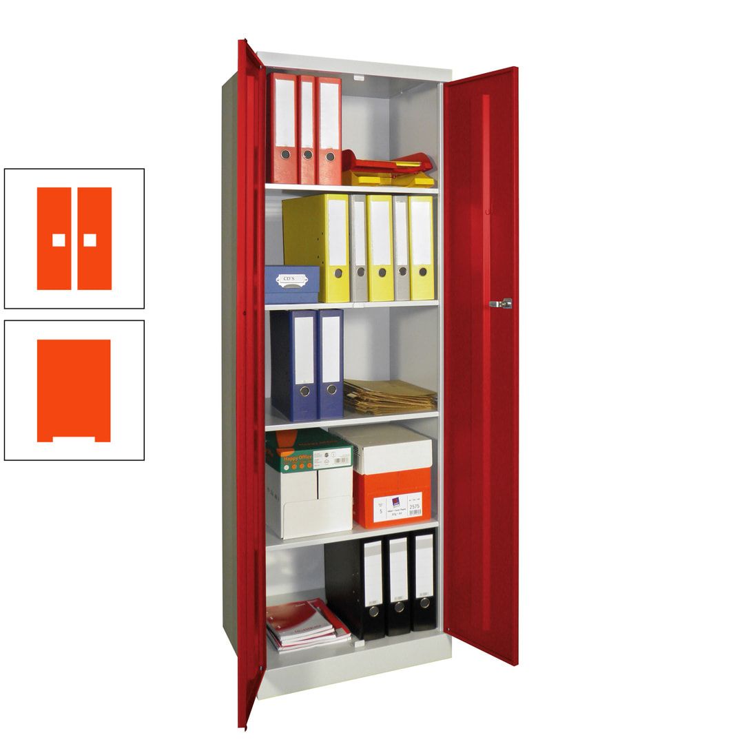 Aktenschrank - Sockel - 4 Böden - 1.800x600x500 mm (HxBxT) - Zylinderschloss - anthrazitgrau