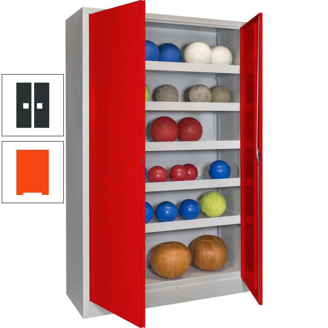 Ballschrank - Vollblechtüren - 5 Böden - 1.950x1.200x500 mm (HxBxT) - anthrazitgrau