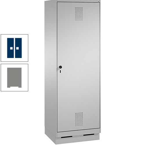 Doppel-Spind, Garderobenschrank, 1 Tür für 2 Abteile a 300 mm, Korpus anthrazitgrau, Türen anthrazitgrau, 1.800 x 600 x 500 mm (HxBxT)