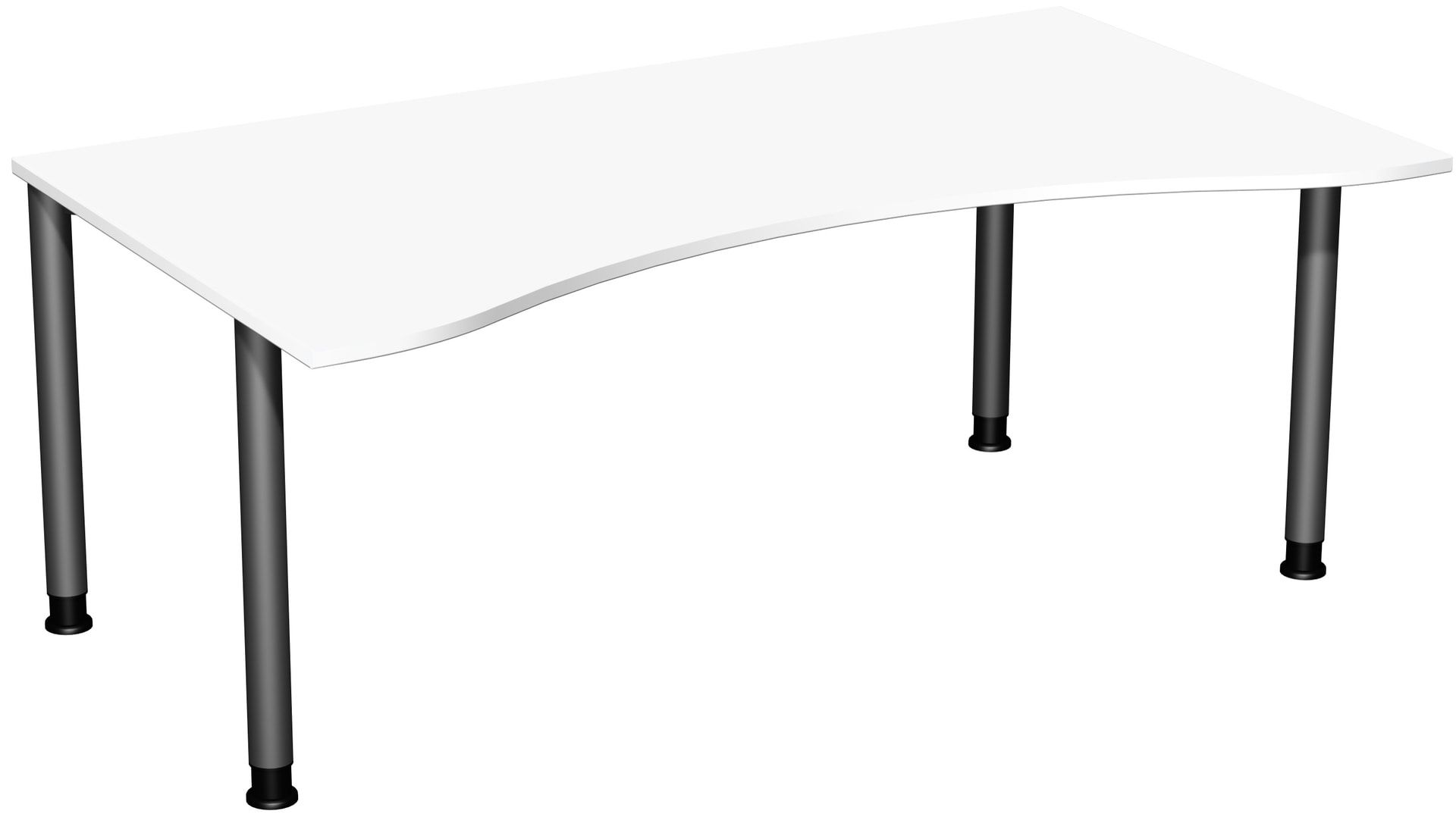 Ergo-Schreibtisch - 4-Fuß Flex - Bürotisch - Höhe 680-800 mm - 1.600 x 1.000 mm (BxT) - Gestell anthrazit - Ahorn