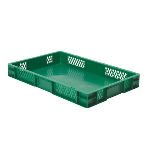 Eurobox - Eurokasten - Volumen 14,5 l - Boden geschlossen, Wände durchbrochen - 75 x 400 x 600 mm (HxBxT) - VE 2 Stk. - blau