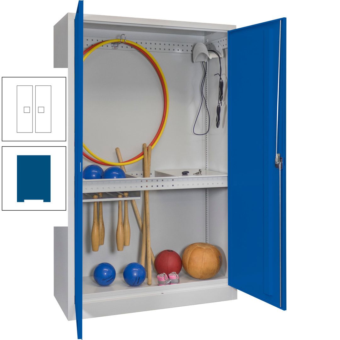 Sportschrank - Vollblechtüren - Variante 3 - 1.950x1.200x500 mm (HxBxT) - anthrazitgrau