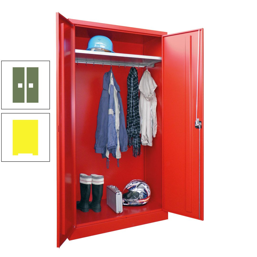 Garderobenschrank - 1.950x1.000x500 mm (HxBxT) - Hutboden, pulverbeschichtet - anthrazitgrau
