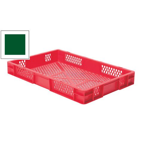 Eurobox - Eurokasten - Volumen 14,5 l - Boden und Wände durchbrochen - 75 x 400 x 600 mm (HxBxT) - VE 2 Stk. - blau