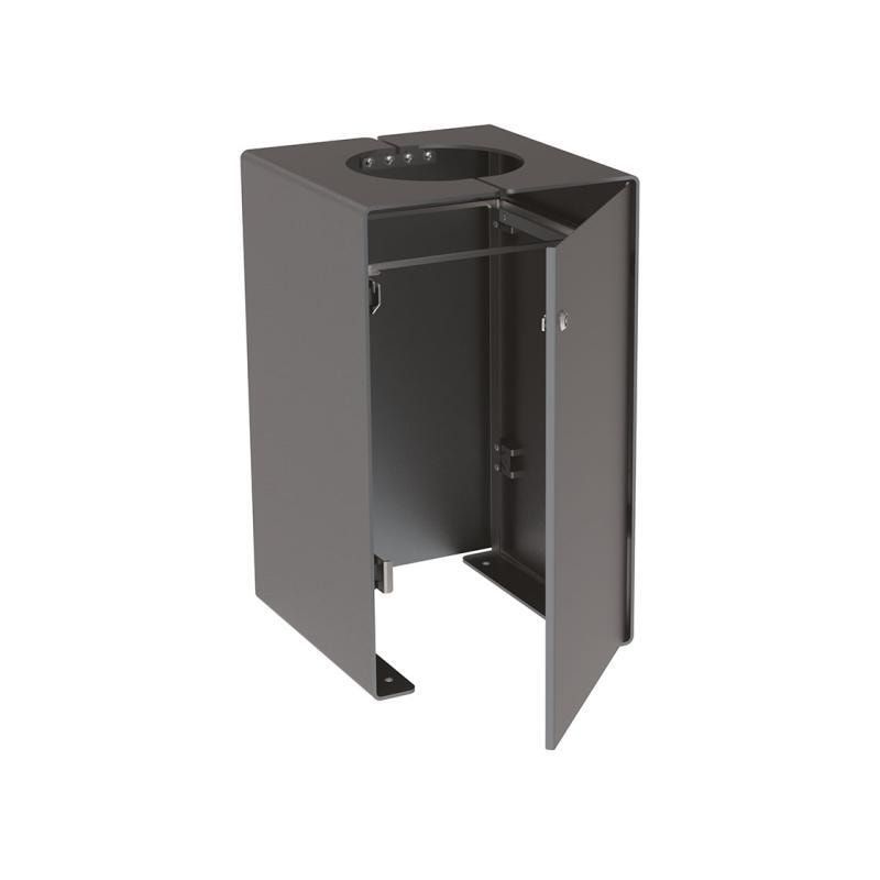 Abfalleimer aus Stahl - 120 l - 750 x 450 x 450 mm (HxBxT) - Verankerungsstäbe - Farbe enzianblau