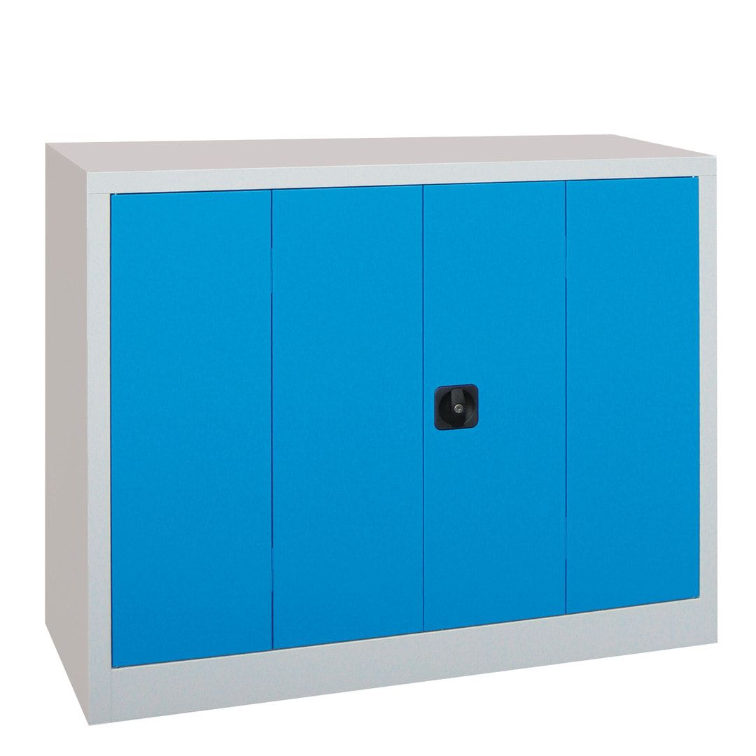 Falttürenschrank - 1.000x1.200x400 mm (HxBxT) - 2 Einlegeböden, gepulvert - Zylinderschloss - anthrazitgrau