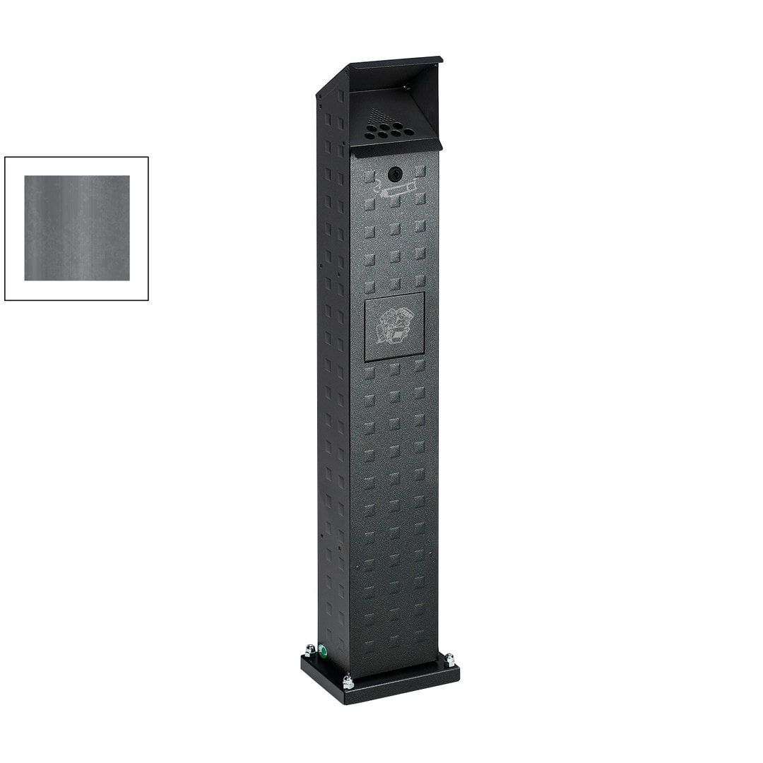 Standascher - Abfallsammler - Volumen 5 l - 1.150 x 180 x 150 mm (HxBxT) - Aluminium, geprägt