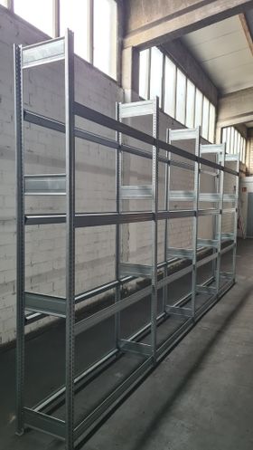 Gebrauchtes Räderregal Reifenregal - 250 kg - 2.500 x 4.076 x 400 mm (HxBxT) - 4 Ebenen - 4 Felder Set - Steckregal BERT
