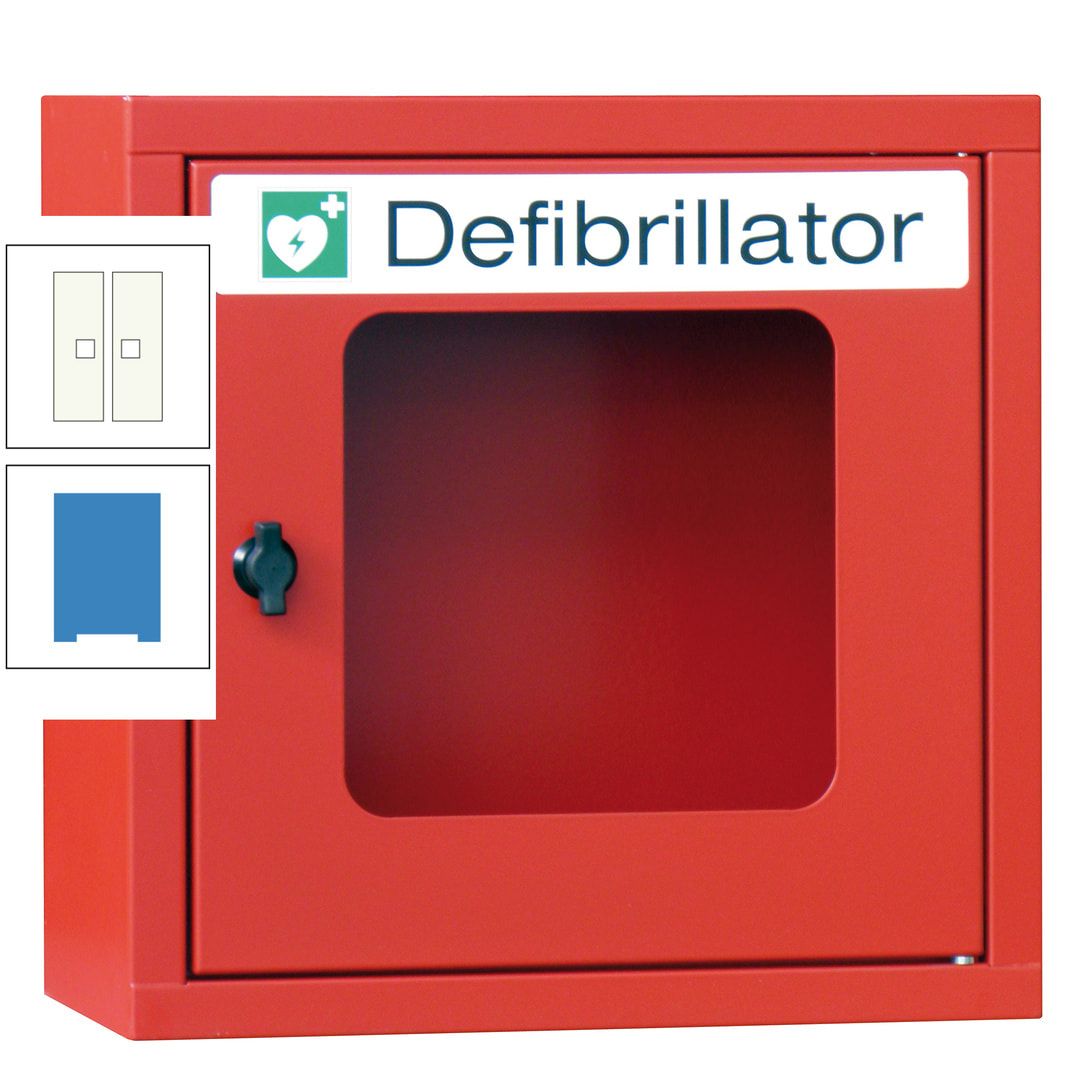 Defibrillatorenschrank - 400 x 400 x 200 mm (HxBxT) - Sichtfenster - anthrazitgrau