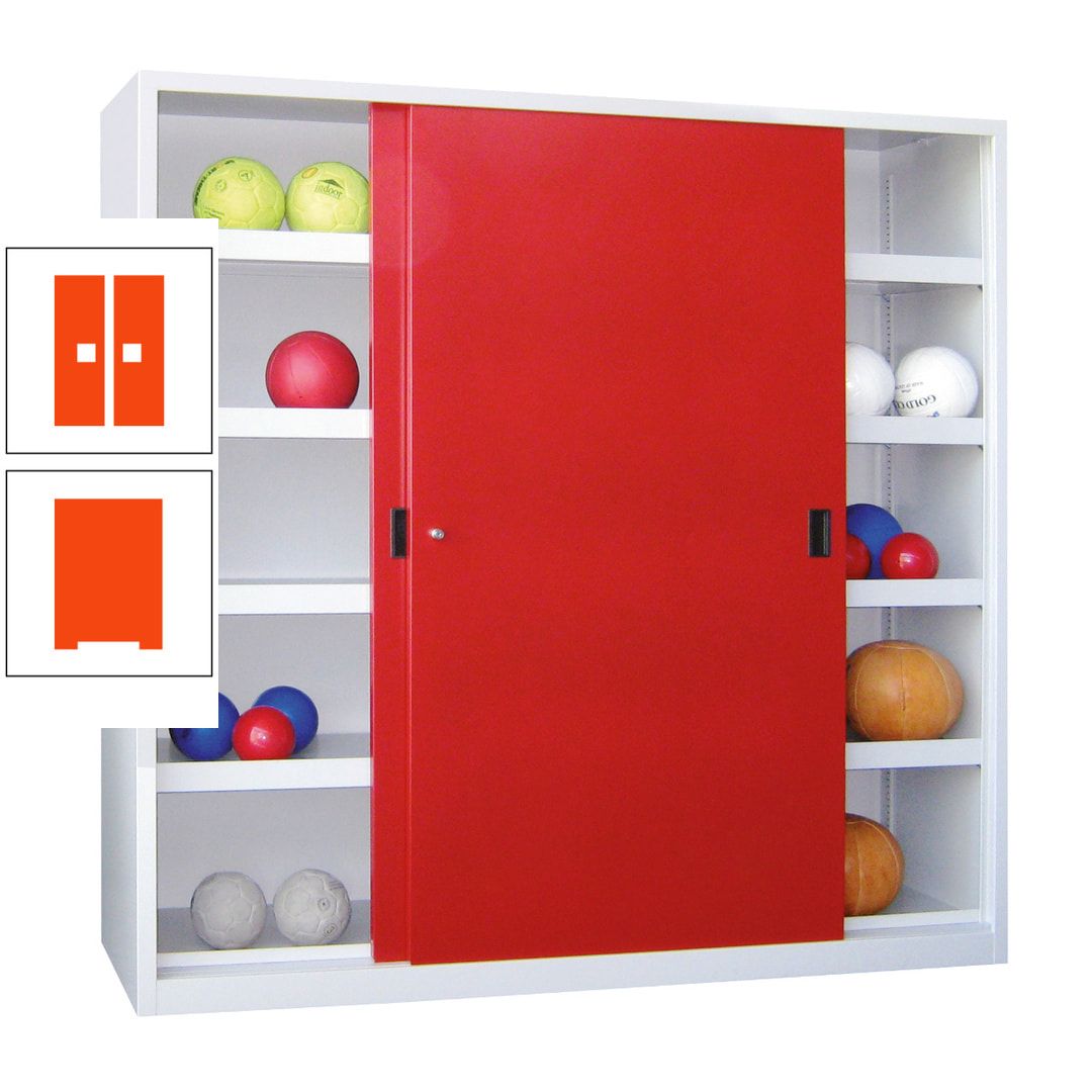Ballschrank - Schiebetüren - Trennwand - 8 Böden - 1.950x1.500x600 mm (HxBxT) - anthrazitgrau