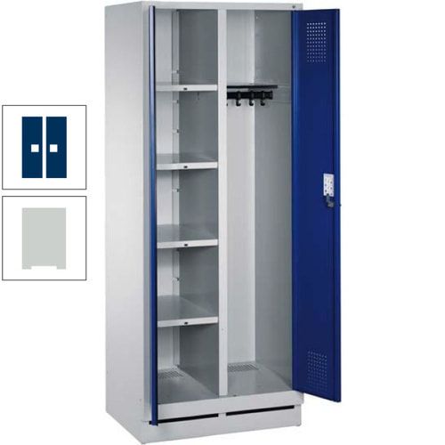 Mehrzweckschrank, Doppeltüren, Füße, 2 Abteile a 300 mm, Korpus anthrazitgrau, Tür anthrazitgrau, 1.800 x 600 x 500 mm (HxBxT)