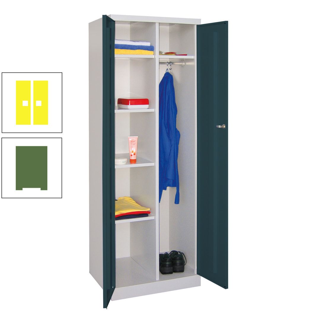 Kleiderschrank mit Sockel - Spind - 1 Abteil mit Trennwand - 1.800x600x500 mm (HxBxT) - Zylinderschloss - anthrazitgrau