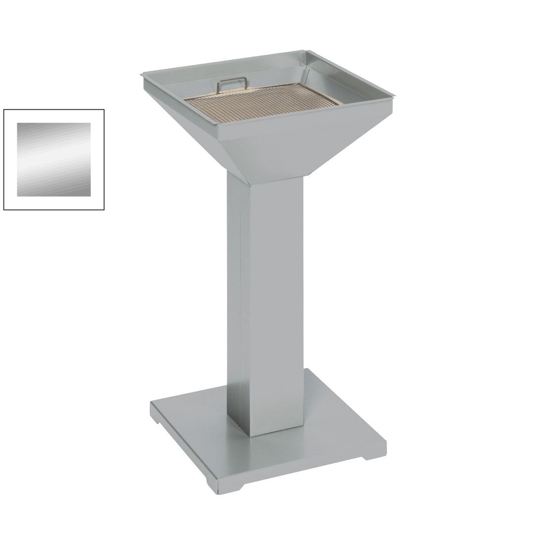 Standaschenbecher, Standascher, Antik-silber, 730 x 325 x 325 mm (HxBxT), Ascher, Turmaschenbecher, Stehascher, mit Sand befüllbar