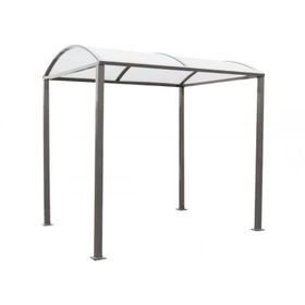 Fahrradunterstand, Fahrradüberdachung, verschiedene Ausführungen, 2.635 x 2.090 mm (HxT), auf Bodenplatten, Regenrinne, Breite und Farbe wählbar
