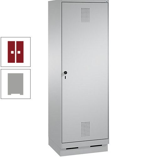 Doppel-Spind, Garderobenschrank, 1 Tür für 2 Abteile a 300 mm, Korpus anthrazitgrau, Türen anthrazitgrau, 1.800 x 600 x 500 mm (HxBxT)