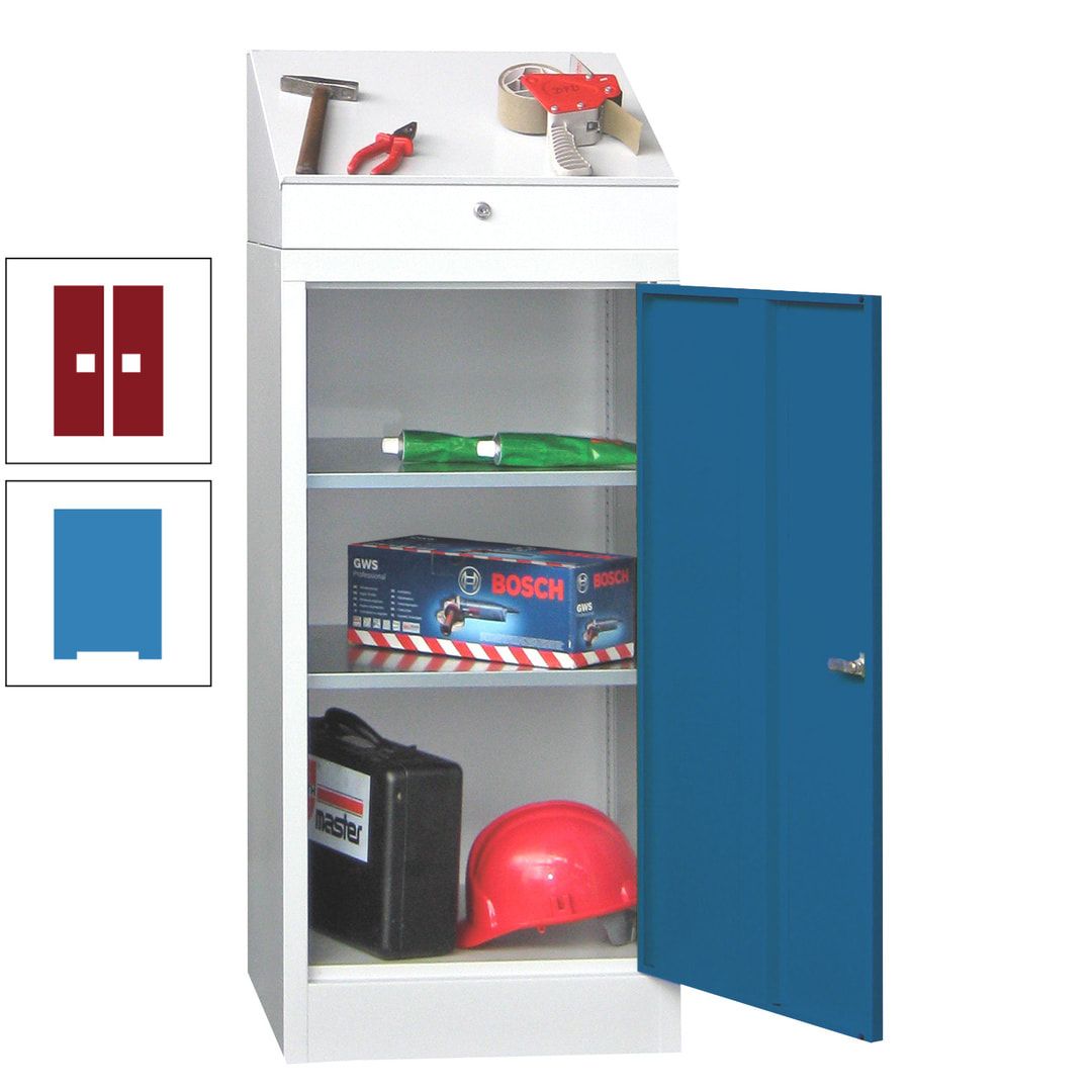 Stehpult mit Schrank - Vollblechtür - Zylinderschloss - 1.270x500x500 mm (HxBxT) - anthrazitgrau