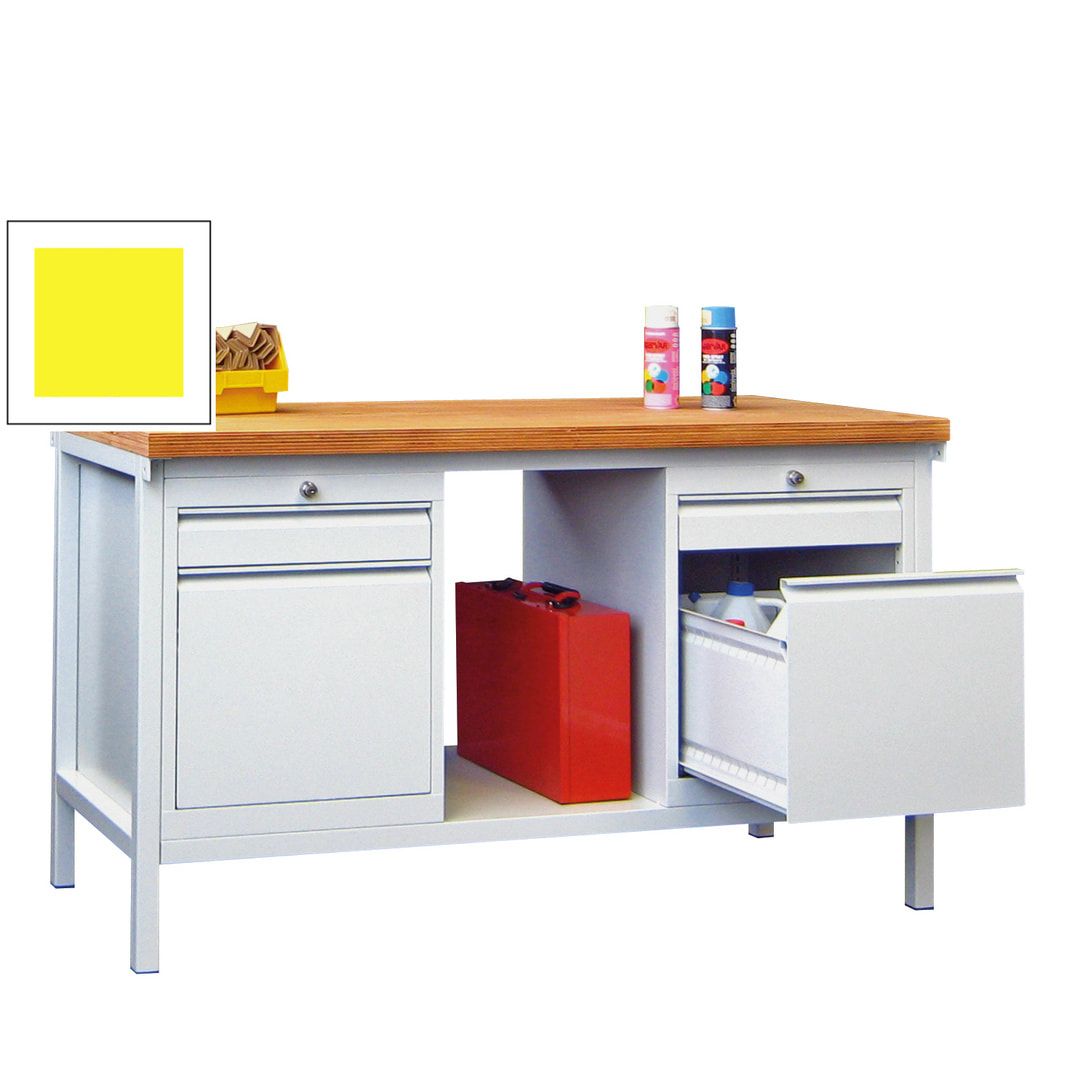 Werkbank mit Schubladenblöcken - 900 x 1.500 x 700 (HxBxT) - anthrazitgrau