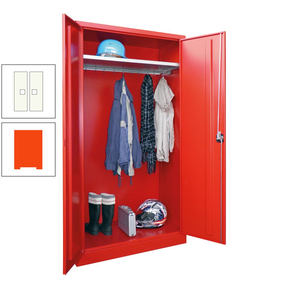 Garderobenschrank - 1.950x1.000x500 mm (HxBxT) - Hutboden, pulverbeschichtet - anthrazitgrau