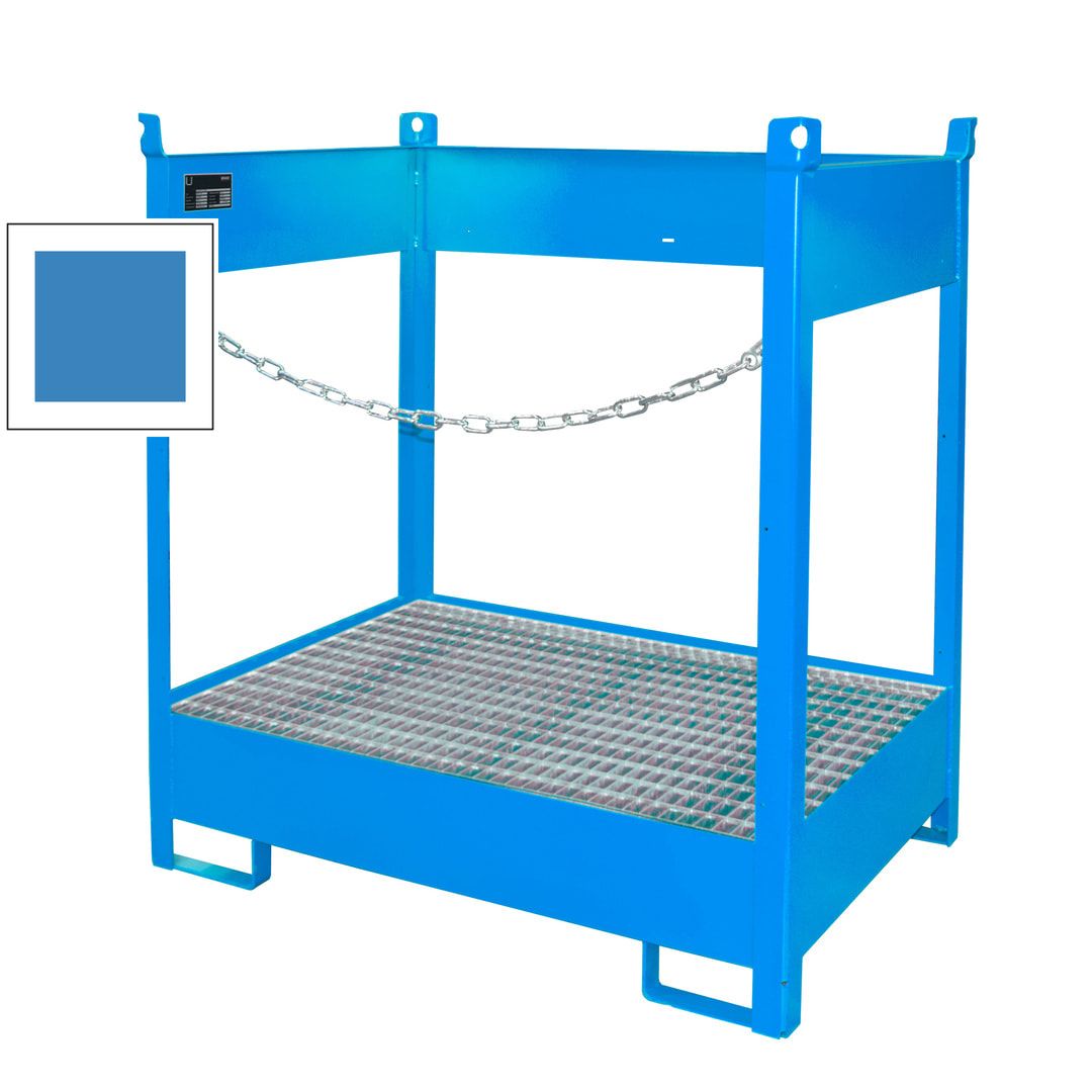 Fass-Stapelpalette - für 2 x 200-l-Fässer - Volumen 210 l - 1.495 x 1.410 x 920 mm (HxBxT) - offene Seiten - feuerrot