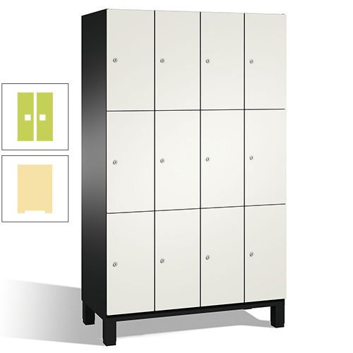 Fächerschrank, Stahlschrank, 12 Fächer, Türöffnungsbegrenzer, mit Füßen, Korpus lichtgrau, Tür anthrazitgrau, 1.980 x 1.200 x 525 mm (HxBxT)